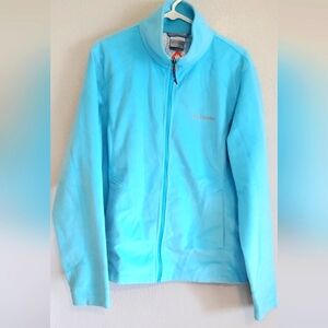 Columbia Womens XL Turquoise Full Zip Fleece Jacket with Omni-Heat Lining